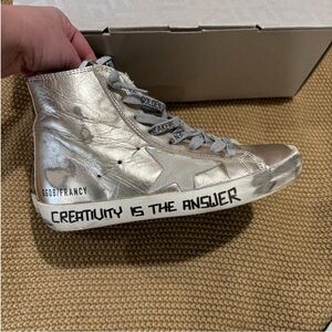 Golden Goose Francy Gold-Women's High-Top Sneakers